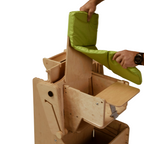 Stația de Joacă - turn, tobogan, tablă de scris, mini birou, rolă de hartie, scaun inalt, premergător