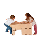 Stația de Joacă - turn, tobogan, tablă de scris, mini birou, rolă de hartie, scaun inalt, premergător